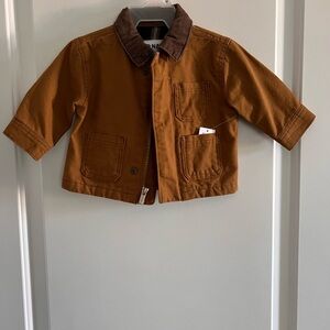 Brown Toddler Jacket with Corduroy Collar